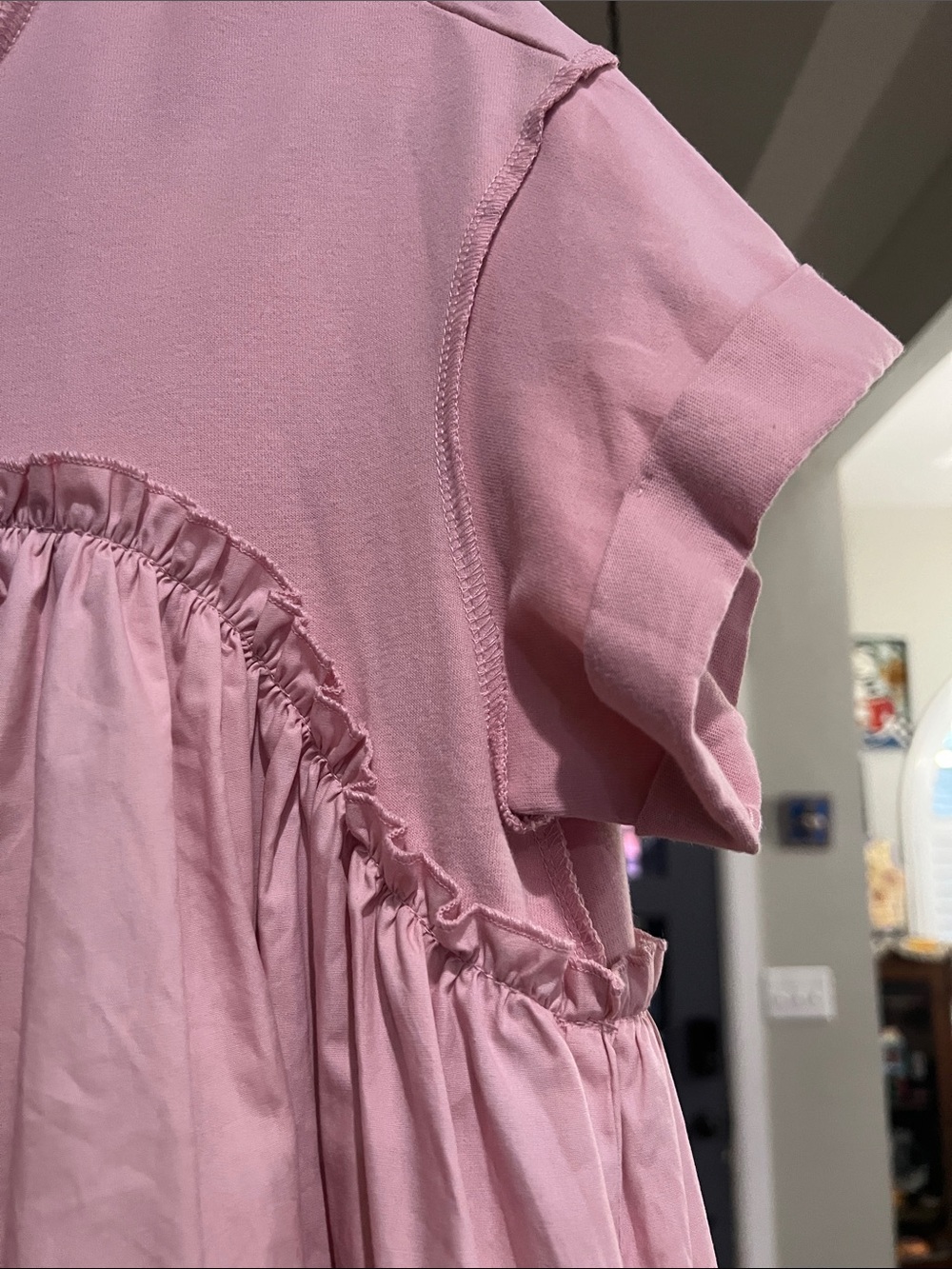 Pink Ruffled Babydoll ladies Dress - Picture 4 of 7